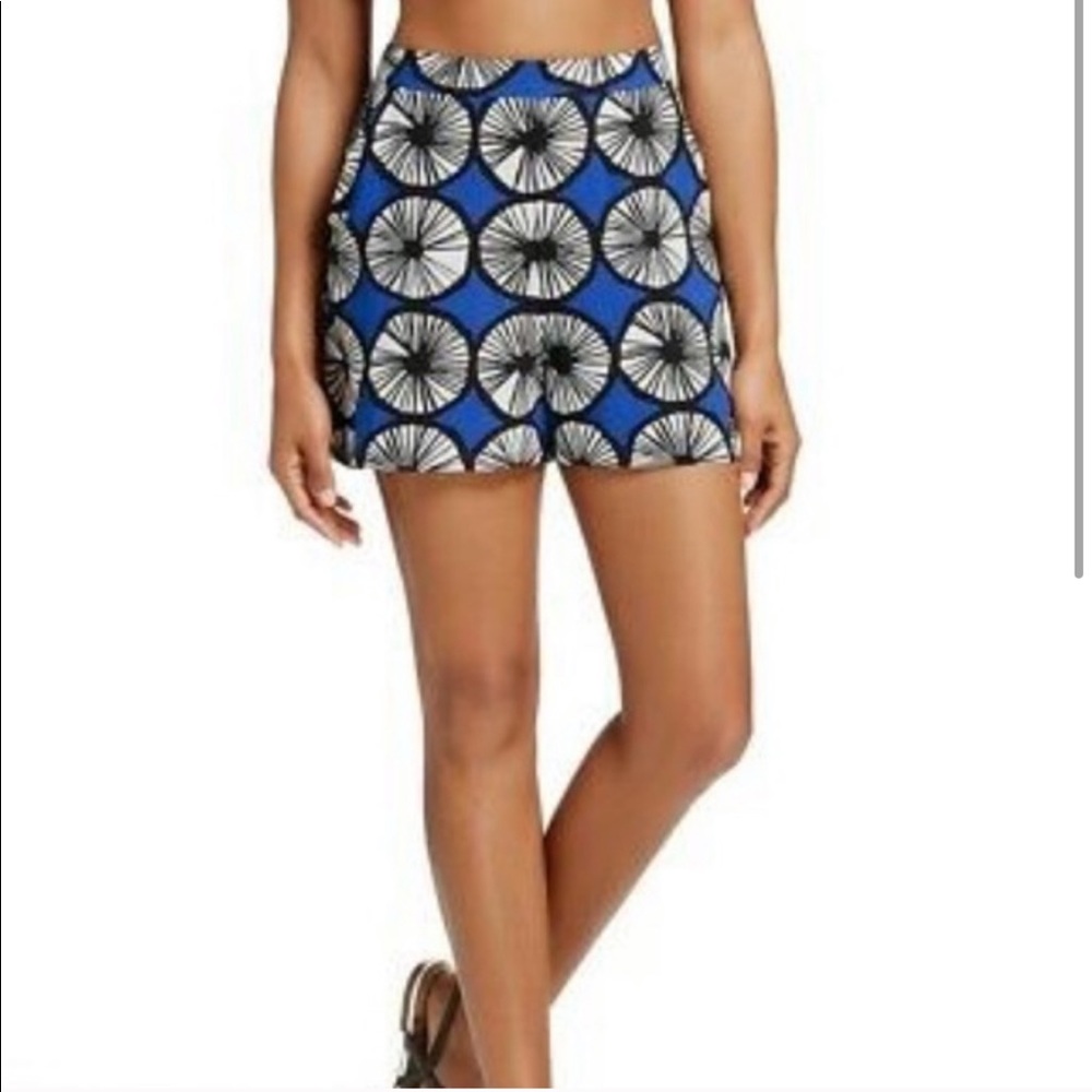 Marimekko Blue and Black Patterned Women Shorts